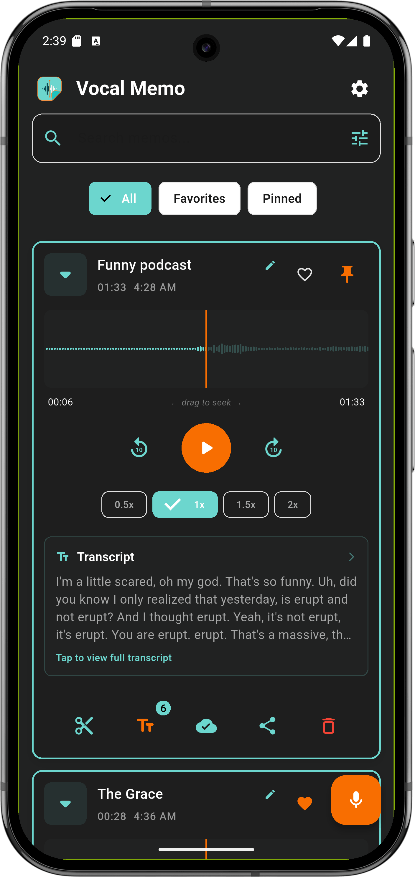 One-tap recording screen