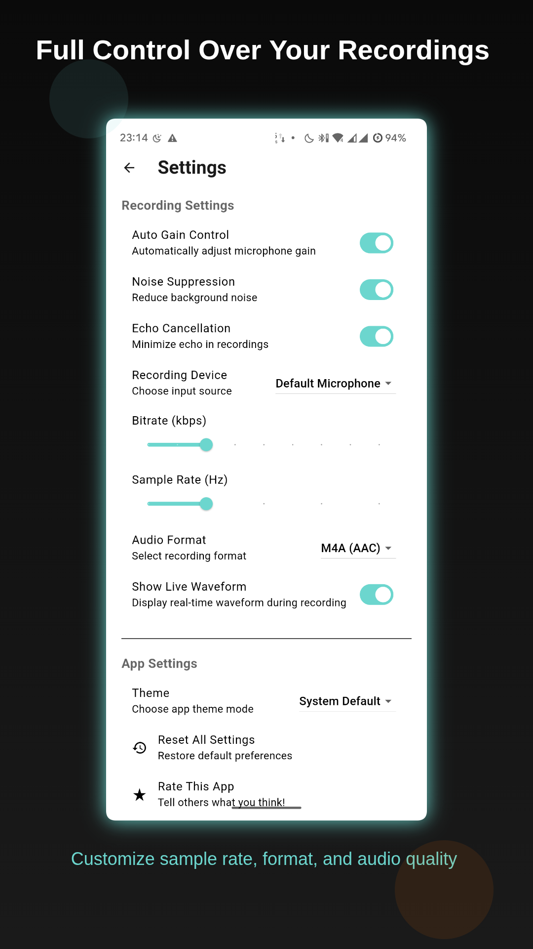 Settings Screen